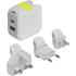 Infinity Lab Instant Charger 65W 2 USB Powerful USB-C and USB-A GaN PD charger - White